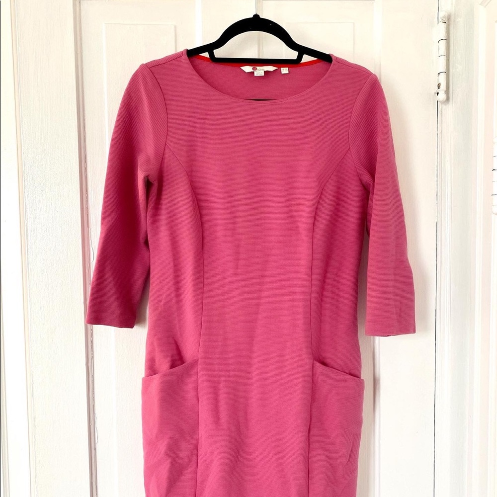 Boden Pink Quarter Sleeve Dress